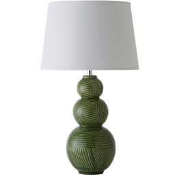 ValueLights Mia Green and White Shade Ceramic LED Table Lamp