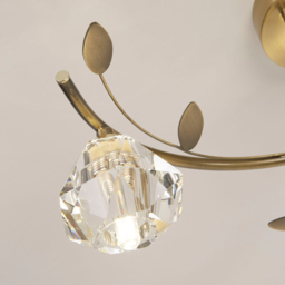 Lighting Collection Aziel 3 Light Acrylic Diamond Shade LED Ceiling Fitting - thumbnail 4
