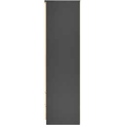 Crowndale Java Slatt Effect and Black 2 Door 2 Drawer Double Mirror Wardrobe - thumbnail 3