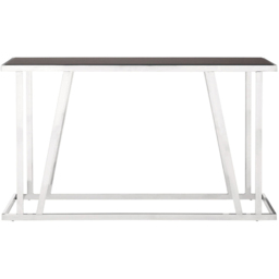 Premier Housewares Ackley Silver and Black Glass Top Console Table - thumbnail 2