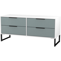 Crowndale Fluted 4 Drawer Duck and White Matt Bed Box Ready Assembled - thumbnail 4