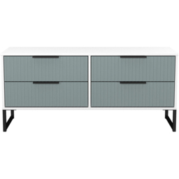 Crowndale Fluted 4 Drawer Duck and White Matt Bed Box Ready Assembled - thumbnail 2