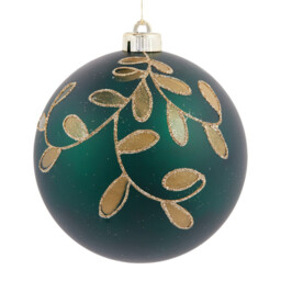 Sleigh Bells Ring Emerald and Gold Bauble 32 Pack - thumbnail 3