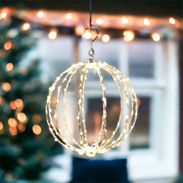 Xmas Haus LED Copper Wire Hanging Sphere Christmas Decoration - image 1