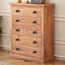 Cabinet Bits Tirolo 5 Drawer Chest of Drawers with Brass Cup Handle