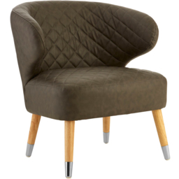 Premier Housewares Richy Brown Leather Effect Accent Chair - thumbnail 2