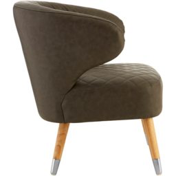 Premier Housewares Richy Brown Leather Effect Accent Chair - thumbnail 3