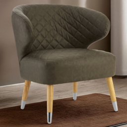 Premier Housewares Richy Brown Leather Effect Accent Chair - thumbnail 1