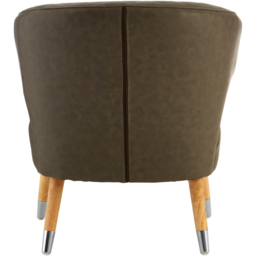 Premier Housewares Richy Brown Leather Effect Accent Chair - thumbnail 4