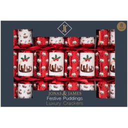 Jack & Jones Red Festive Puddings Deluxe Christmas Crackers 8 Pack - thumbnail 1