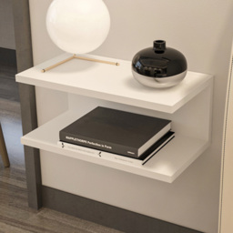 Decorotika Ramira 2 Shelf White Floating Bedside Table - thumbnail 1