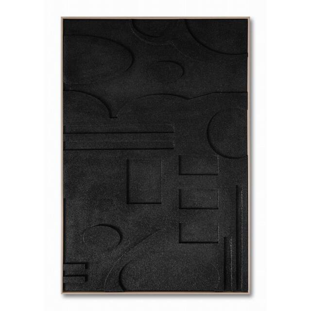 Abstract Black Textured Wall Art Black - image 1