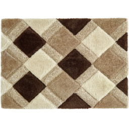 Origins Beige 3D Geo Shaggy Carved Rug 160 x 230cm - thumbnail 1
