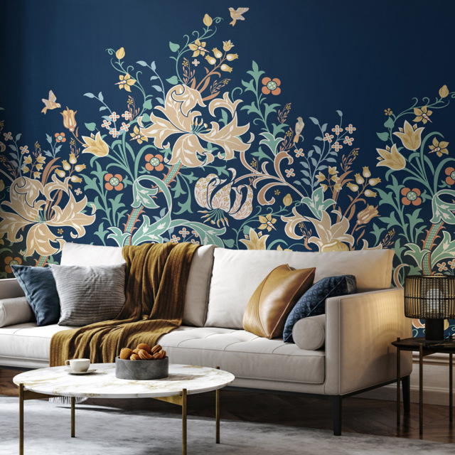 Origin Murals Trailing Lily Navy Wall Mural - image 1
