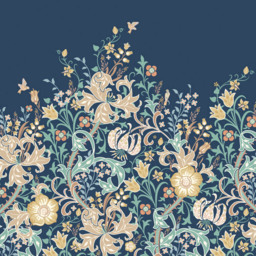 Origin Murals Trailing Lily Navy Wall Mural - thumbnail 2