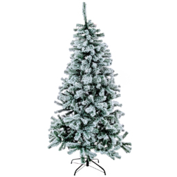 The Christmas Workshop 6ft Snowy Cone Fir Artificial Xmas Tree with Metal Stand - thumbnail 1