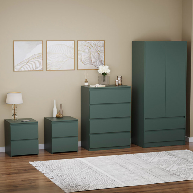 Vida Designs Denver 4 Piece Jasper Green Bedroom Furniture Set - image 1
