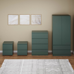 Vida Designs Denver 4 Piece Jasper Green Bedroom Furniture Set - thumbnail 3