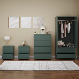 Vida Designs Denver 4 Piece Jasper Green Bedroom Furniture Set - thumbnail 4