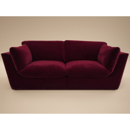SOLACE+CO Orson 3 Seater Burgundy Velvet Sofa - thumbnail 3