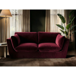 SOLACE+CO Orson 3 Seater Burgundy Velvet Sofa - thumbnail 4