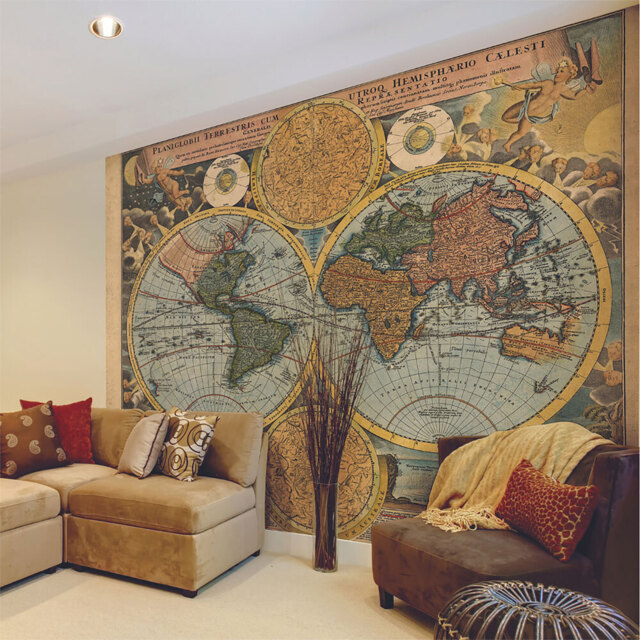 Origin Murals Vintage Map Multicolour Wall Mural - image 1