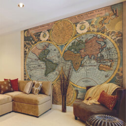 Origin Murals Vintage Map Multicolour Wall Mural - thumbnail 1
