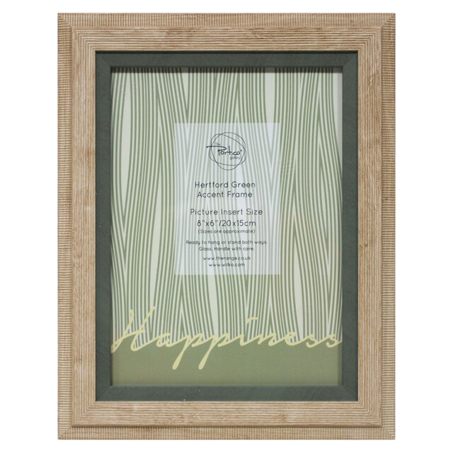 The Port. Co Gallery Hertford Green Accent Natural 8 x 6 inch Photo Frame - image 1