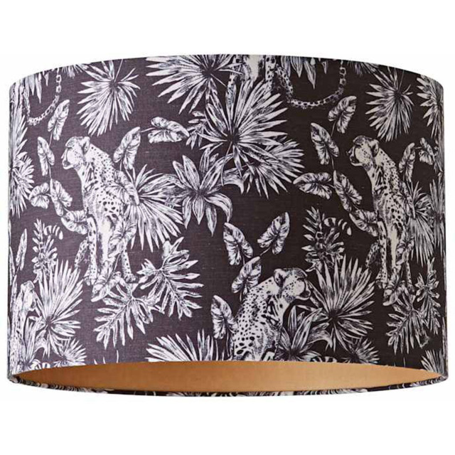 ValueLights Ariella Black Silk Animal Print Easy Fit Shade with Gold Inner - image 1