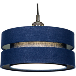 Happy Homewares 3 Tier Blue Linen Fabric Ceiling Pendant Shade - thumbnail 3