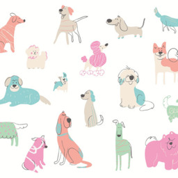 Origin Murals Happy Dogs Gold Wall Mural - thumbnail 2