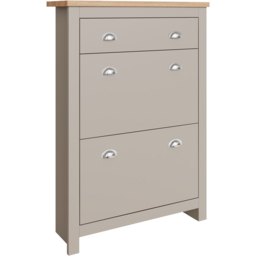 GFW Lancaster Grey 2 Door 1 Drawer Shoe Cabinet - thumbnail 2