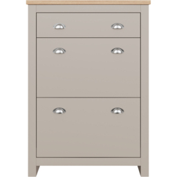 GFW Lancaster Grey 2 Door 1 Drawer Shoe Cabinet - thumbnail 4