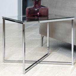 Florence Cross Square Top Metal Side Table