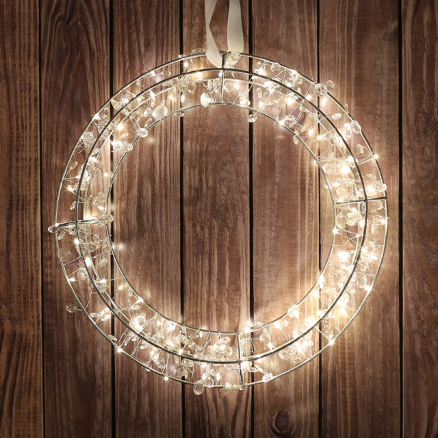 The Christmas Workshop 100 Warm White LED Wreath 38cm - image 1