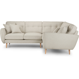 Opry Faro 4 Seater Button Back Linen Corner Sofa - thumbnail 3