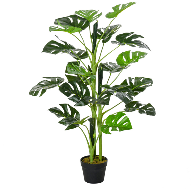 Outsunny Monstera Tree Artificial Plant In Pot 3.2ft - image 1