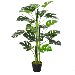 Outsunny Monstera Tree Artificial Plant In Pot 3.2ft - thumbnail 1