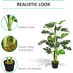Outsunny Monstera Tree Artificial Plant In Pot 3.2ft - thumbnail 4
