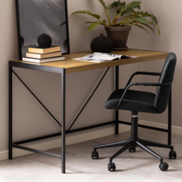 Florence Bahamas Black and Oak Office Desk