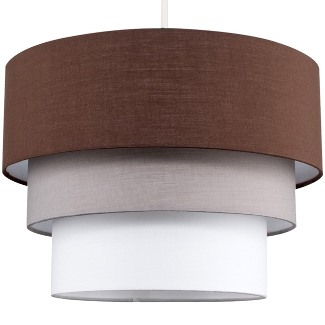 ValueLights Aztec 3-Tier Fabric Brown Ceiling Light Shade - image 1