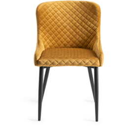 Bentley Designs Cezanne Mustard Velvet Dining Chair Set of 2 - thumbnail 3