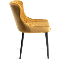 Bentley Designs Cezanne Mustard Velvet Dining Chair Set of 2 - thumbnail 4