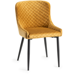 Bentley Designs Cezanne Mustard Velvet Dining Chair Set of 2 - thumbnail 2