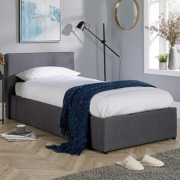 Home Source Horizon Single Grey Side Lift Ottoman Bed