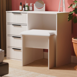 Crowndale Fluted 4 Drawer Kashmir Matt Vanity Dressing Table Ready Assembled