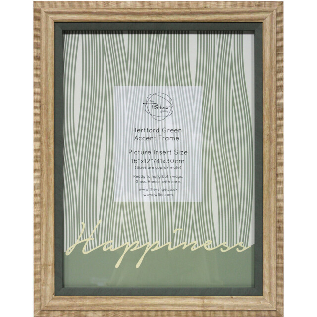 The Port. Co Gallery Hertford Green Accent Natural 16 x 12 inch Photo Frame - image 1