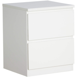 Home Source Lugano White 2 Drawer Bedside Cabinet - thumbnail 2