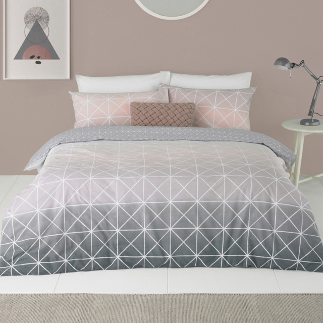 furn. Spectrum Single Pink Gradient Geometric Duvet Cover Set - image 1