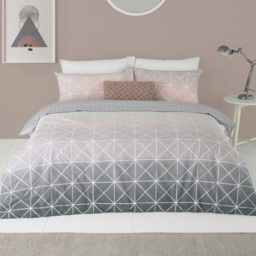 furn. Spectrum Single Pink Gradient Geometric Duvet Cover Set - thumbnail 1